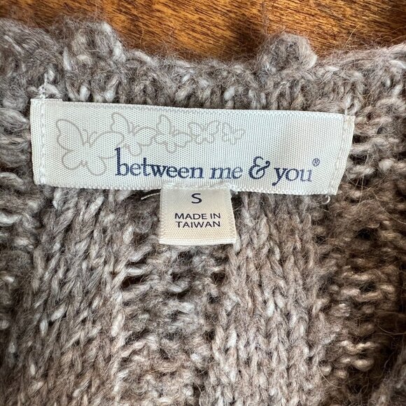 Between Me & You Sweater Dress Small A-Line Open Knit 3/4 Sleeve Wool Alpaca S - Picture 9 of 11